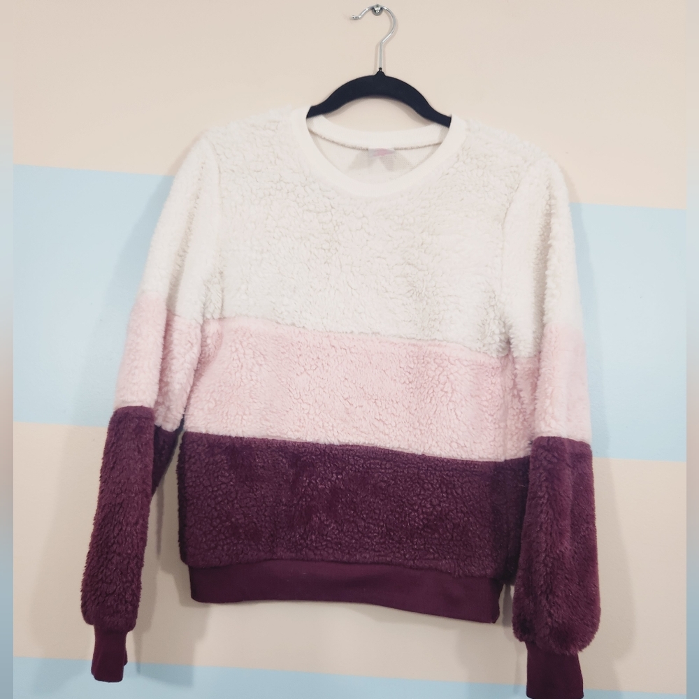 No Boundaries Fuzzy Colorblock Sweater - Picture 4 of 7